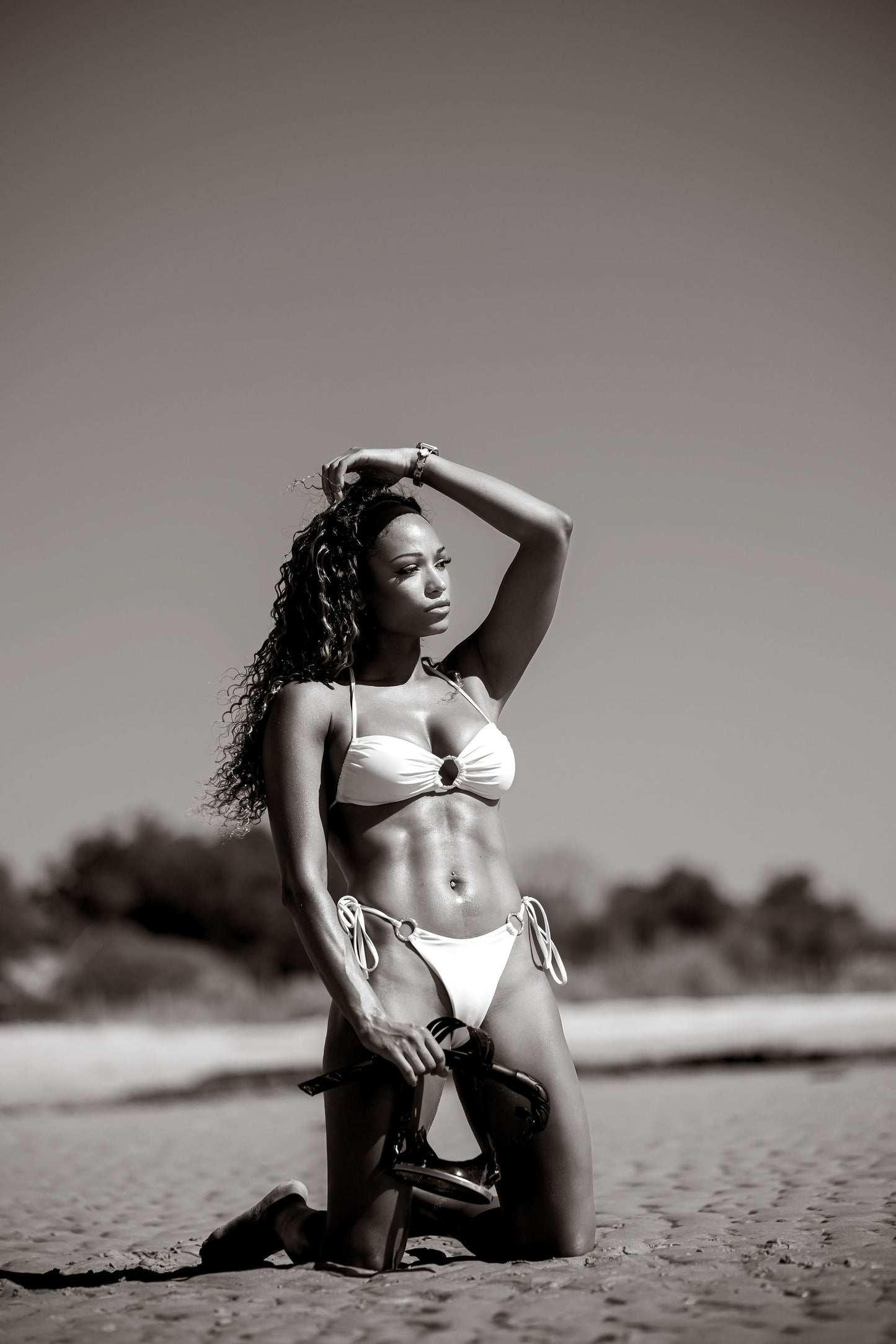 Saint-Tropez White Halter Bikini Top